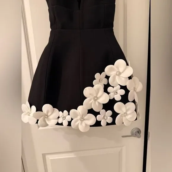 NWOT BRONX AND BANCO Estelle Black and White Mini Dress - Picture 6 of 16